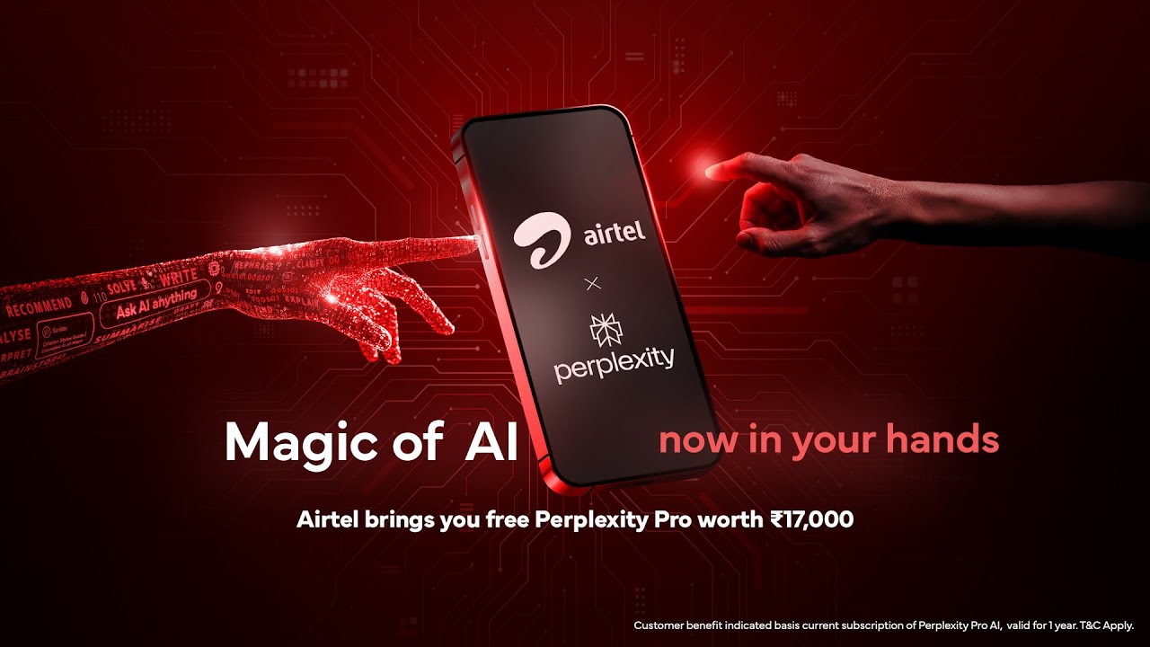 Magic of AI in your hands | Airtel brings Perplexity Pro AI worth ₹17,000 free for all Airtel users.