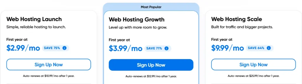 DreamHost Pricing Page