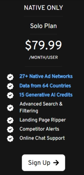 Anstrex Native Solo Plan