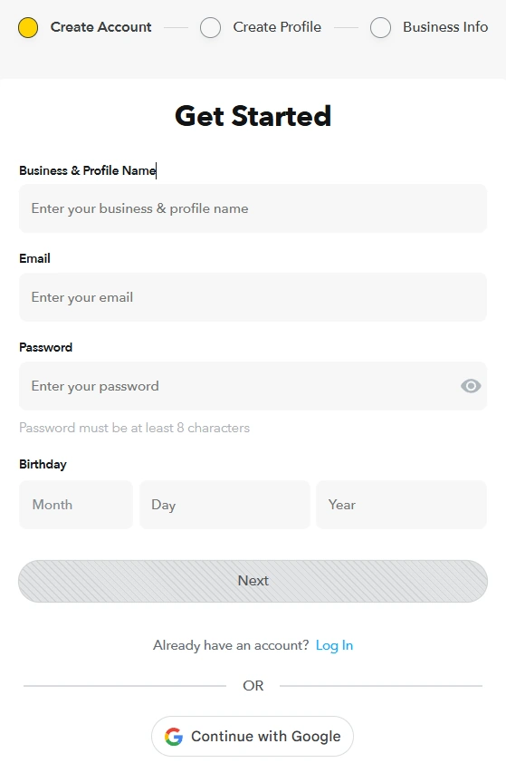 Create Snapchat Ads Manager account