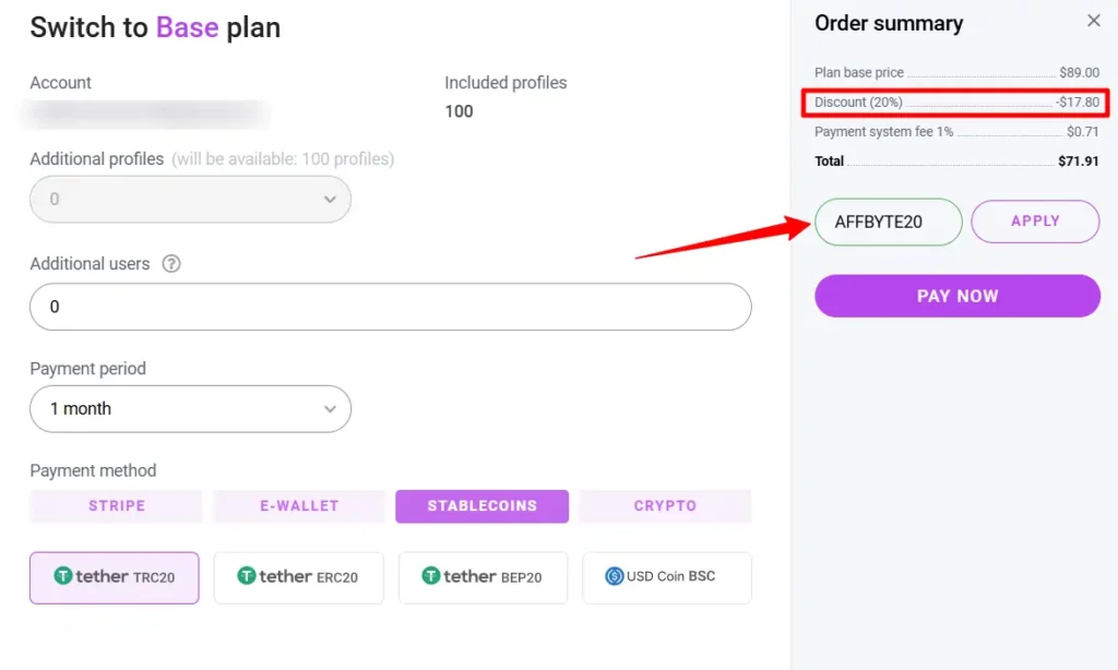 Enter Dolphin Anty Coupon Code