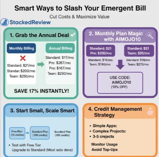 Emergent.sh savings tips