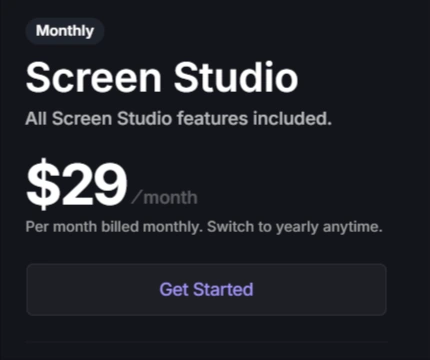 Screen Studio Monthly plan