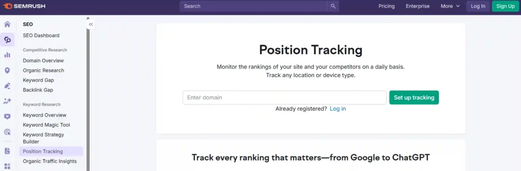 Semrush Position Tracking