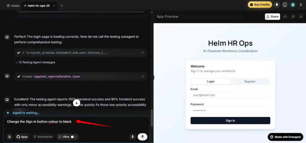 Check Review and Refine in Emergent