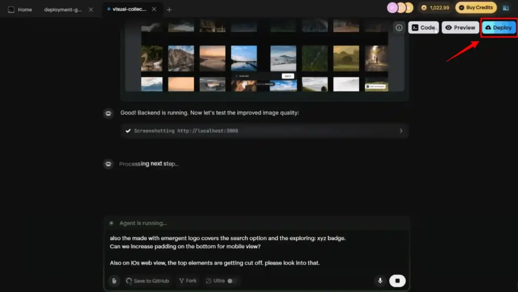 Deploy Your App using Emergent