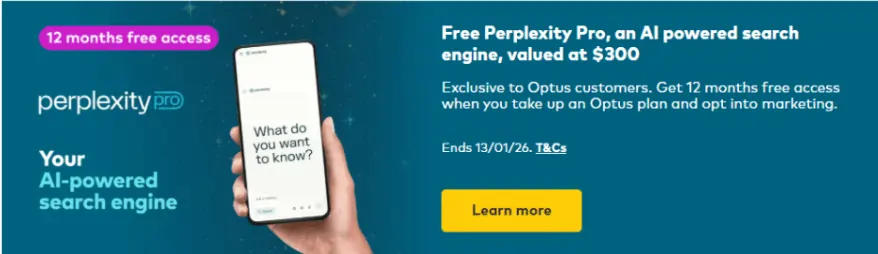 Optus Perplexity Pro