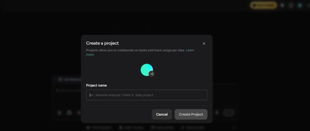 Start a New Project in Emergent