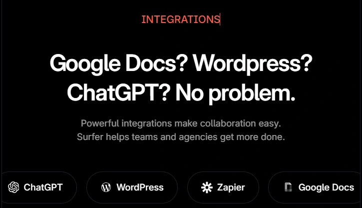 Surfer SEO Integration Capabilities