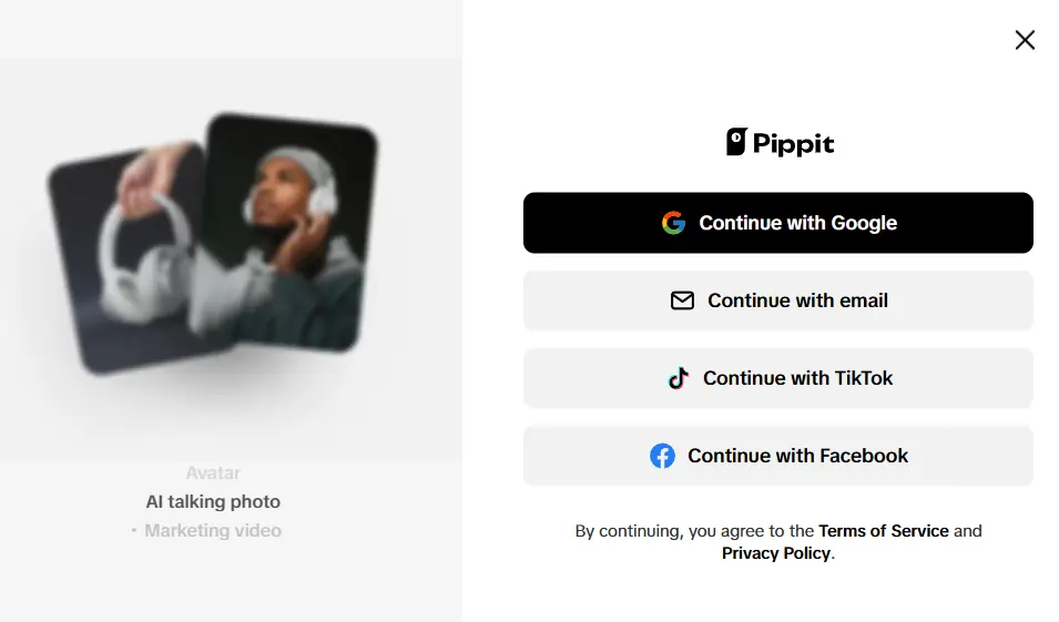 Create Pippit AI Account