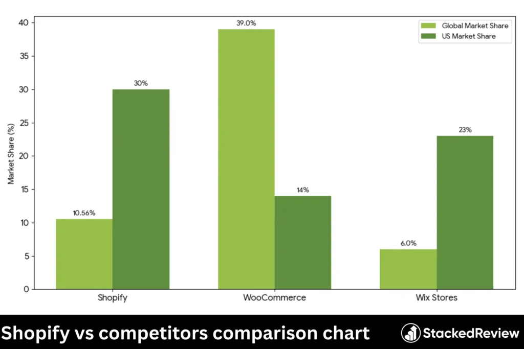 Shopify vs competitors comparison chart