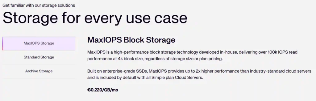 UpCloud MaxIOPS Storage Technology
