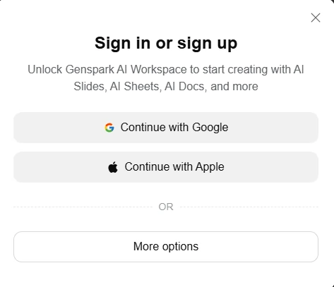 Genspark AI Sign Up