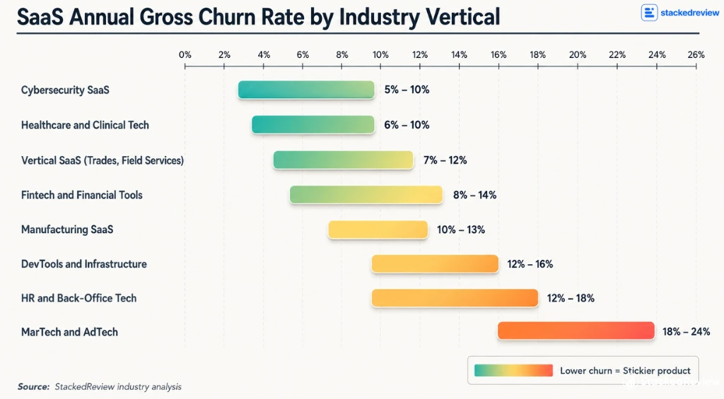 SaaS Churn Rate Statistics 2026 Benchmarks By Customer Segment 4 SaaS Churn Rates By Industry Vertical