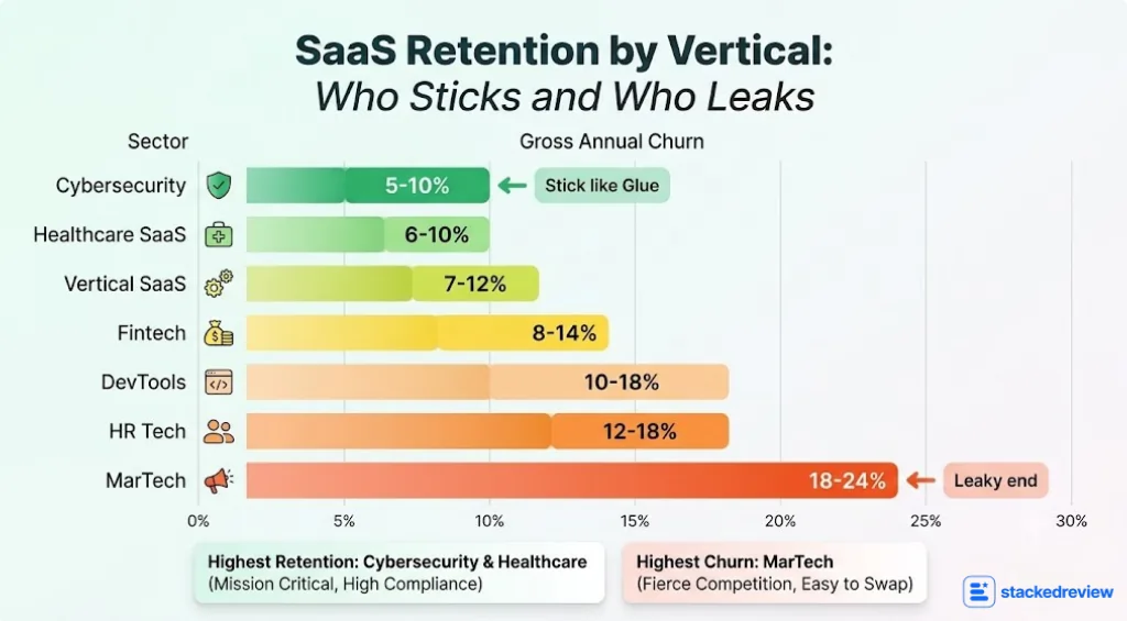 SaaS Retention Rate Statistics: 2026 Data and Projections 3 SaaS Retention by Vertical