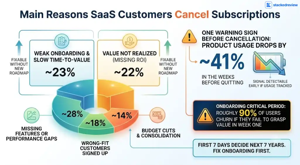 SaaS Churn Rate Statistics 2026 Benchmarks By Customer Segment 6 SaaS subscription churn caused by common customer pain points