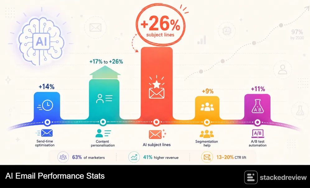 Email Marketing Statistics 2026: Key Benchmarks and Trends 6 AI Email Performance Stats