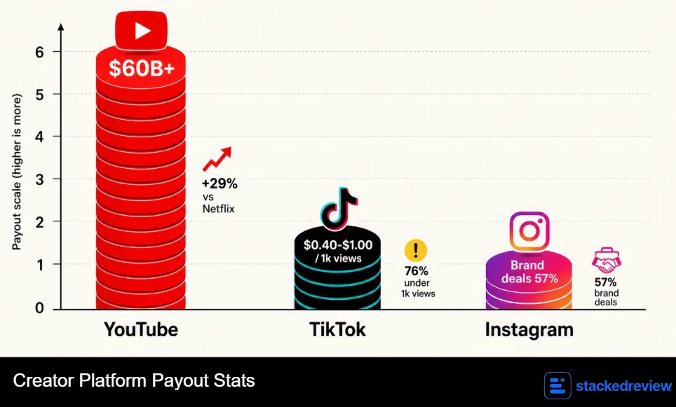 Creator Economy Statistics: Market Size and Income in 2026 5 Creator Platform Payout Stats