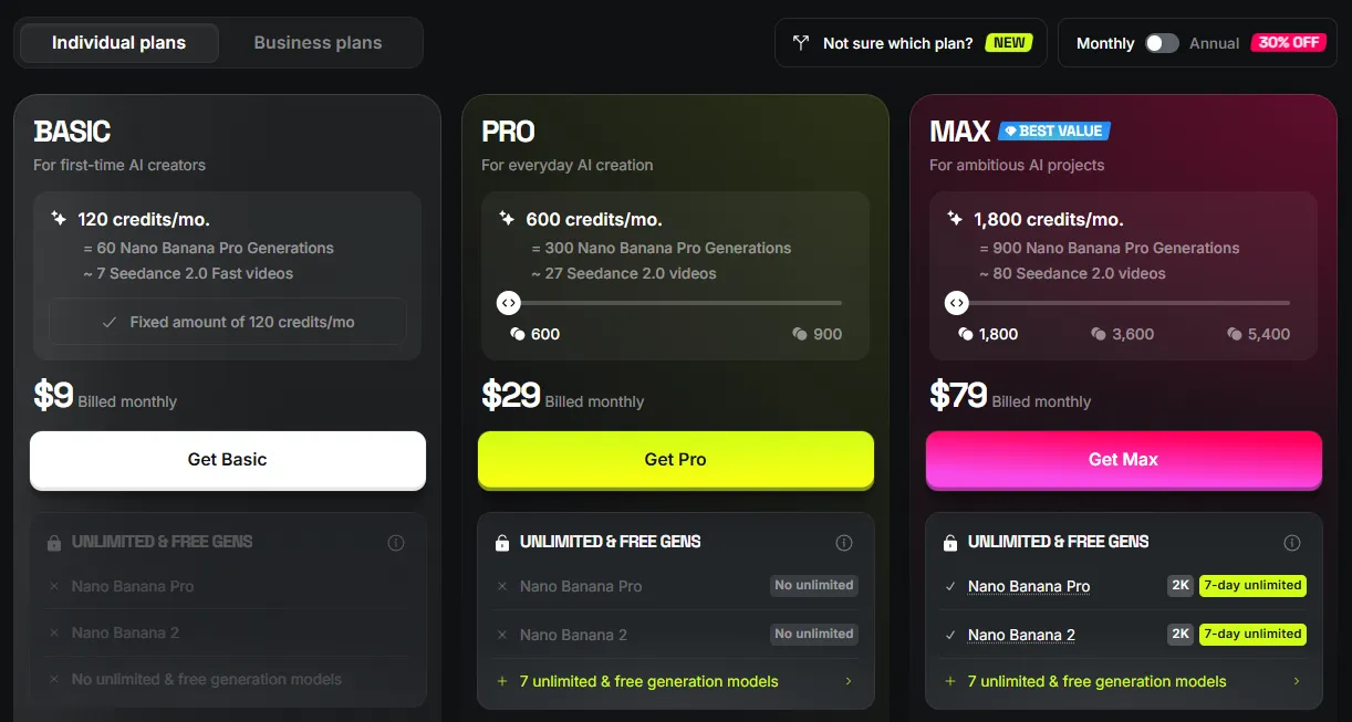 Higgsfield AI Pricing 2026: Full Plans and Credit Breakdown 2 Higgsfield AI Pricing Plans