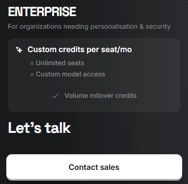 Higgsfield AI Pricing 2026: Full Plans and Credit Breakdown 8 Higgsfield Enterprise pricing