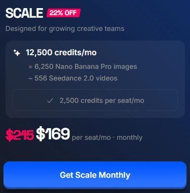 Higgsfield AI Pricing 2026: Full Plans and Credit Breakdown 7 Higgsfield Scale Pricing
