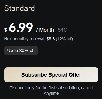 Kling AI Pricing 2026: Cheapest Plan Starts at Just $6.99 3 Kling AI Standard Plan