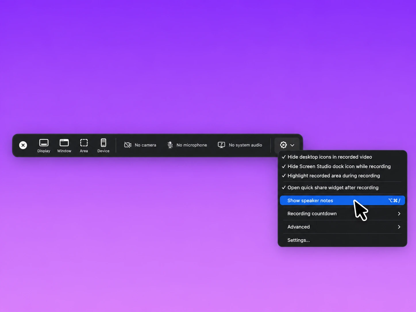 Screen Studio Review 2026: Mac Recorder Features & Pricing 3 Screen Studio Speaker notes