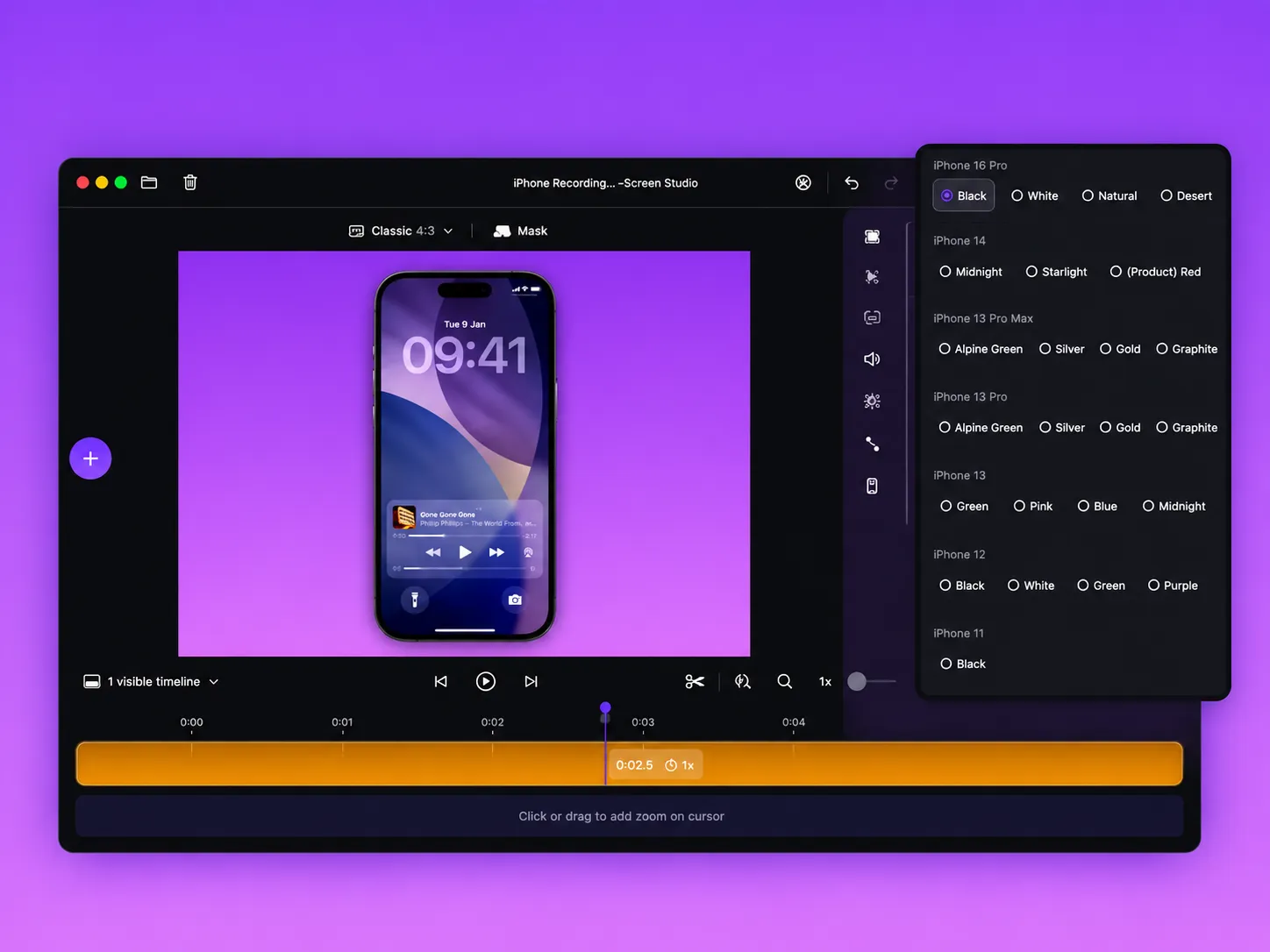 Screen Studio Review 2026: Mac Recorder Features & Pricing 4 Screen Studio iPhone Mirroring recording
